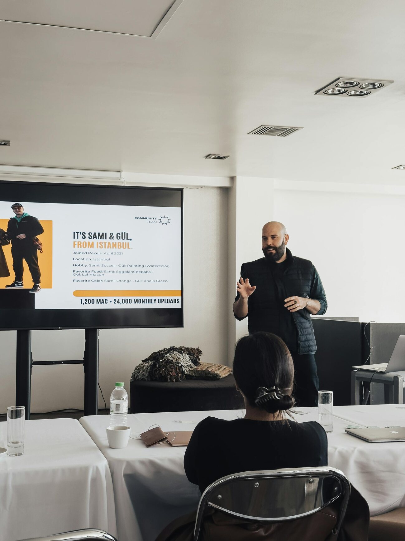 A man delivers a presentation to a captivated audience