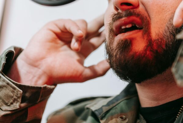 Close up of man's mouth while speaking